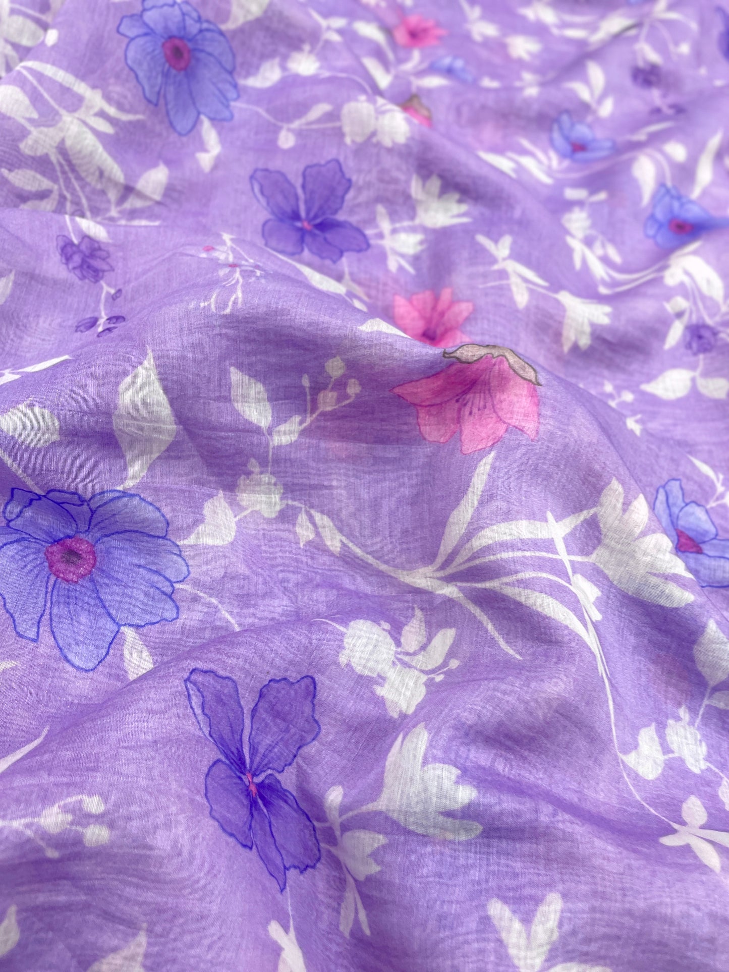 Floral Chanderi Print (colors available) 44"inch