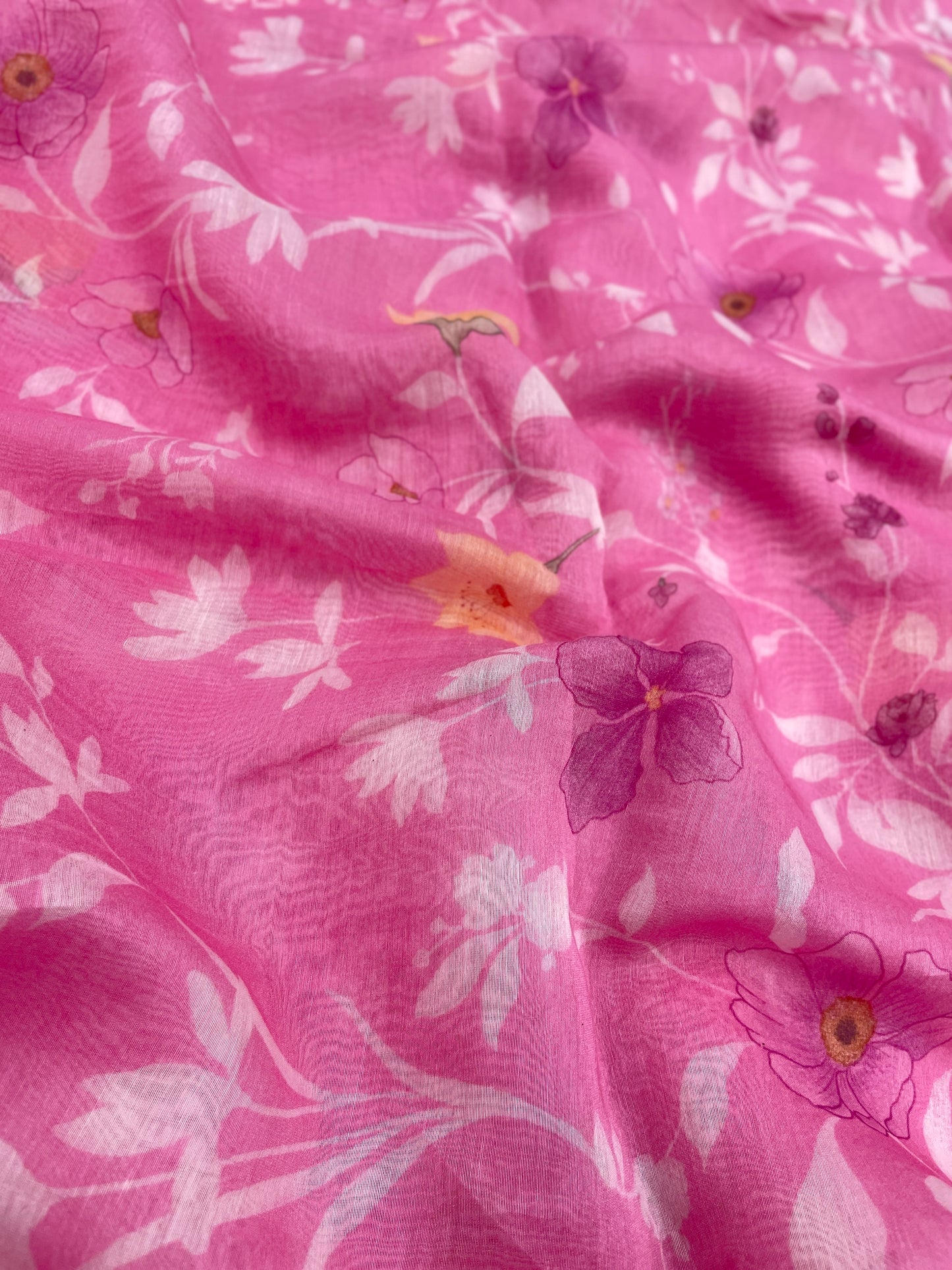 Floral Chanderi Print (colors available) 44"inch