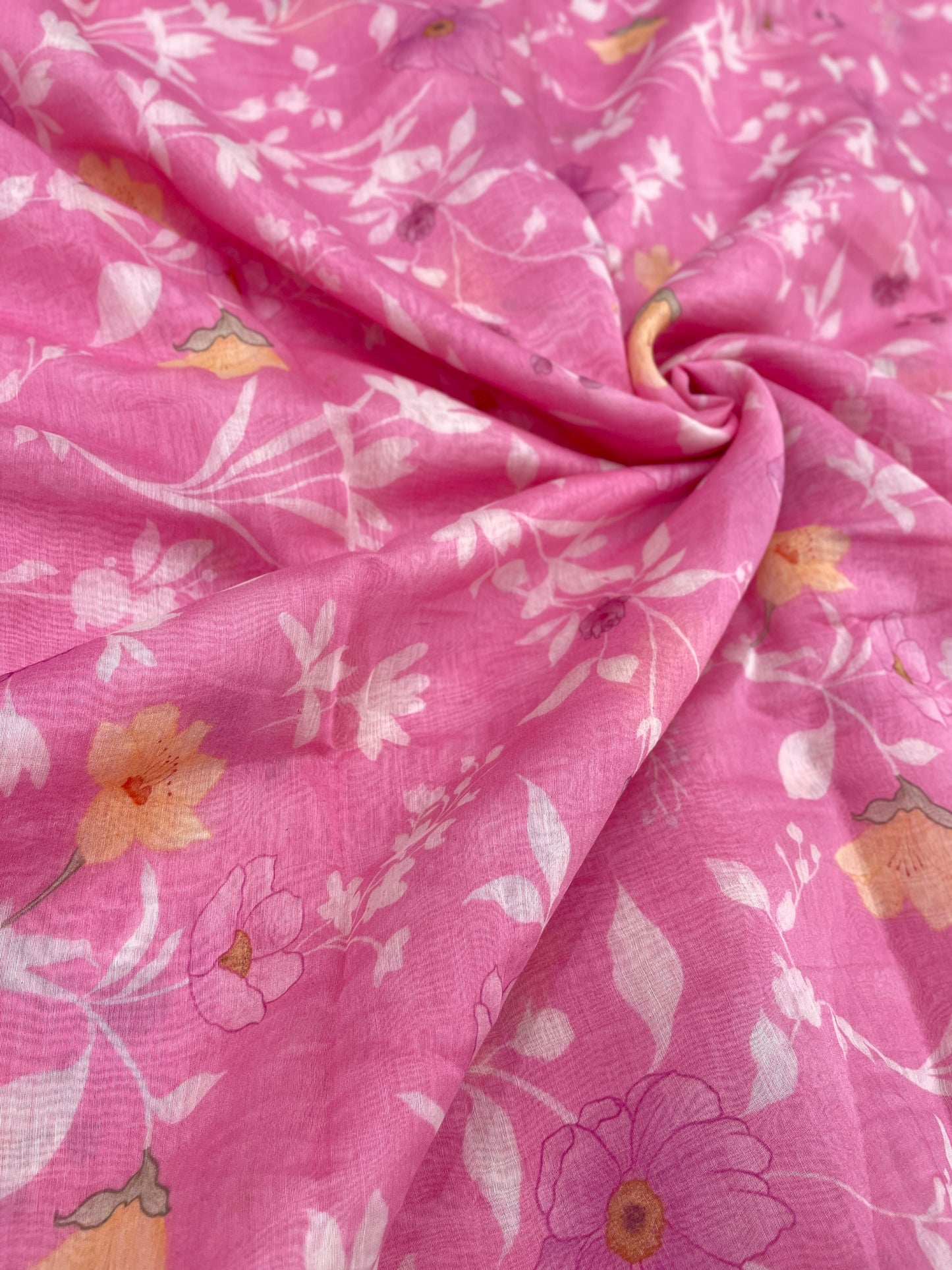 Floral Chanderi Print (colors available) 44"inch