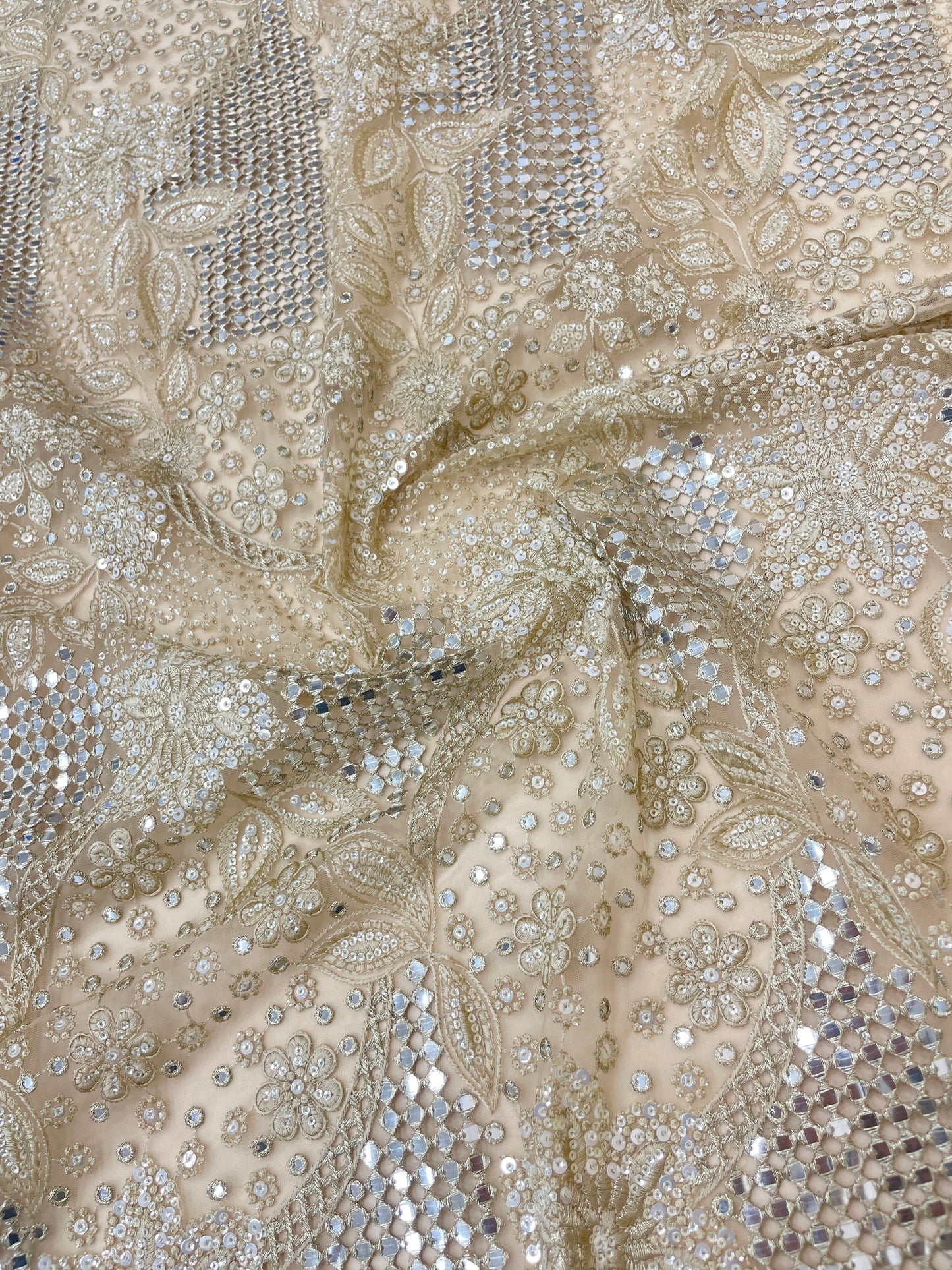 Net CutWork Embroidery (Color Available) 44"Inch