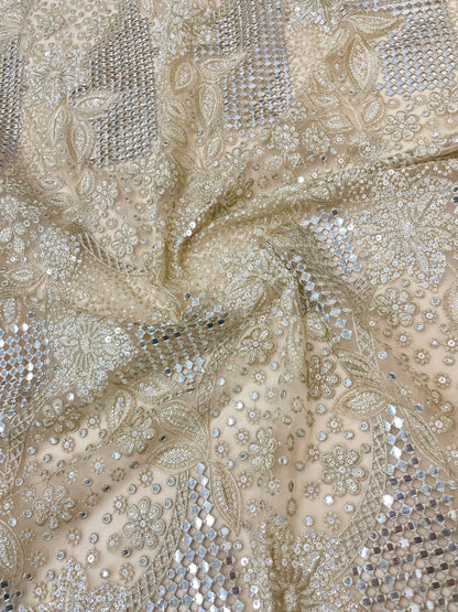 Net CutWork Embroidery (Color Available) 44"Inch