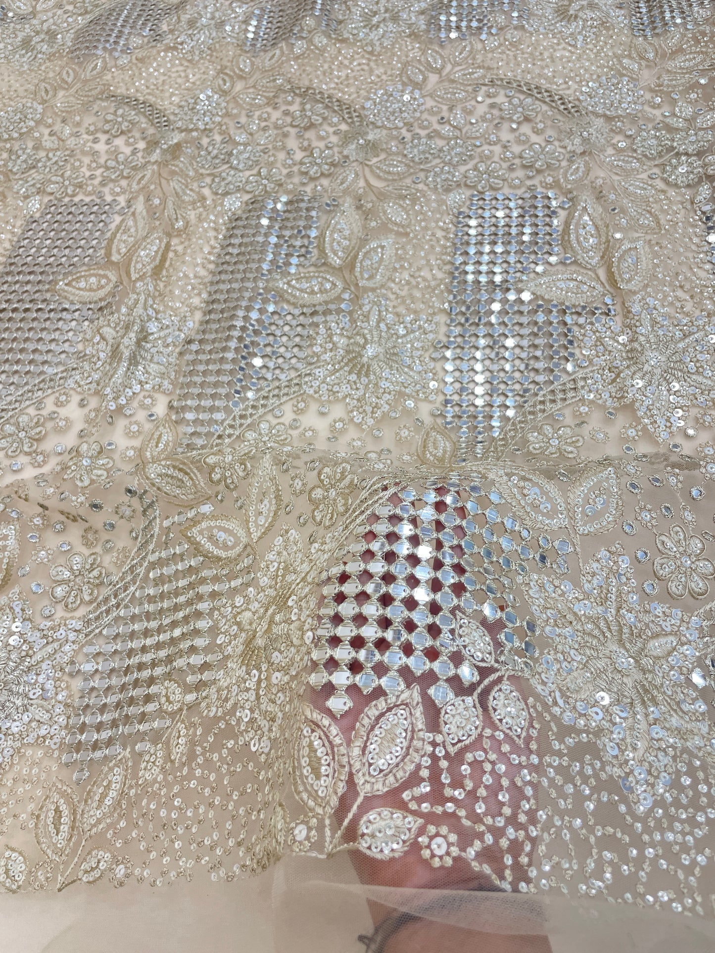 Net CutWork Embroidery (Color Available) 44"Inch