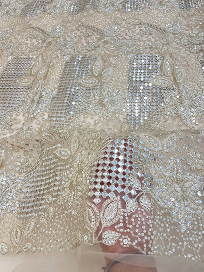 Net CutWork Embroidery (Color Available) 44"Inch