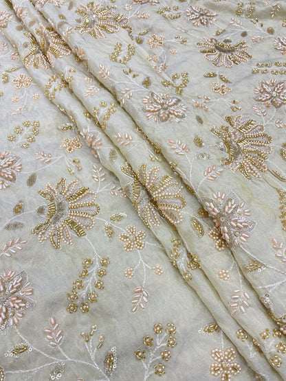 Tissue Beads And Mirror Embroidery (44"Inch)