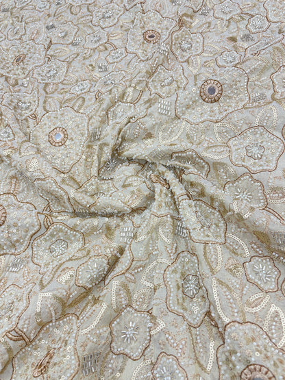 Tissue Beads And Mirror Embroidery (44"Inch)