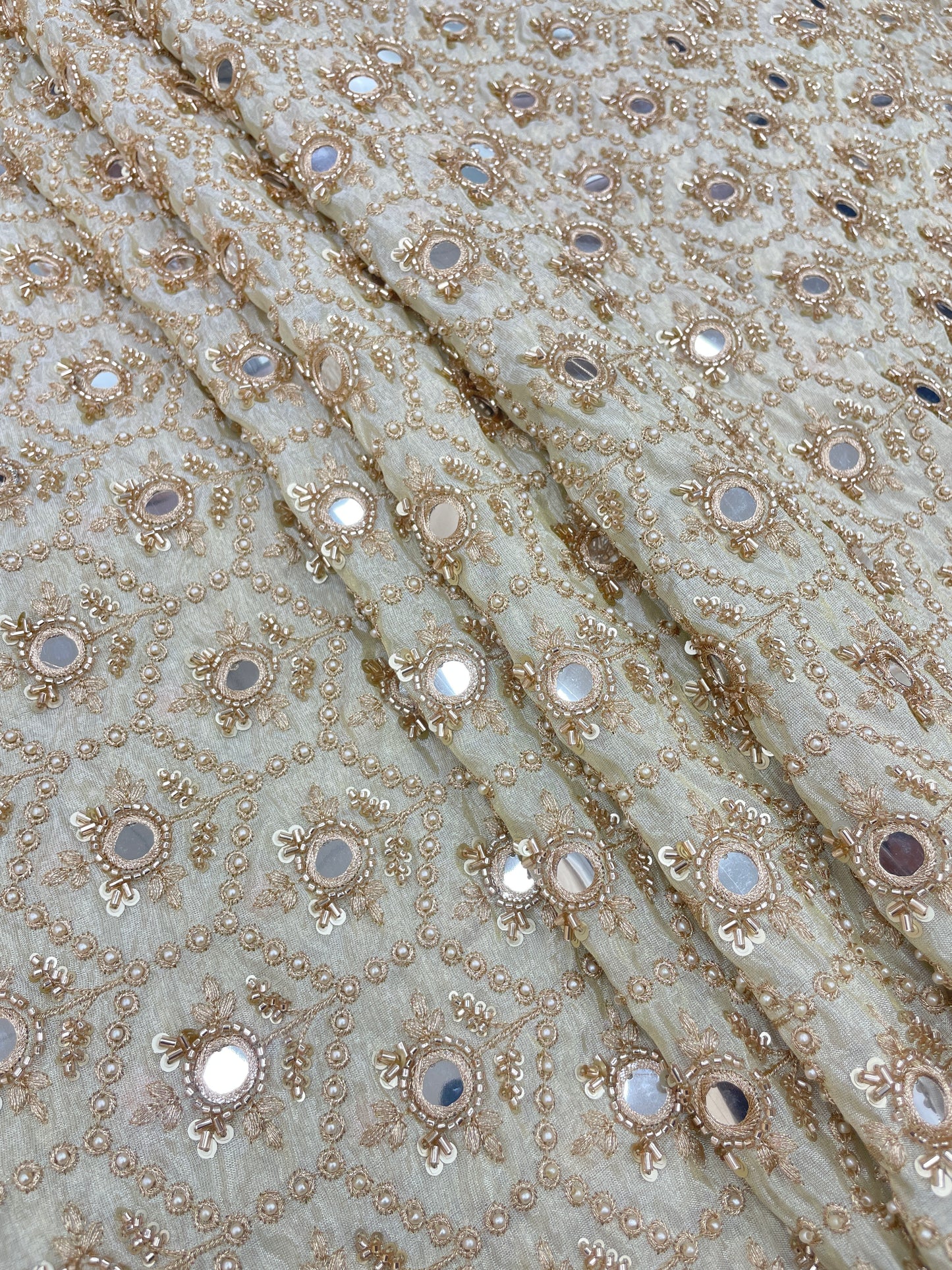 Tissue Beads And Mirror Embroidery (44"Inch)