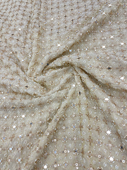 Tissue Beads And Mirror Embroidery (44"Inch)