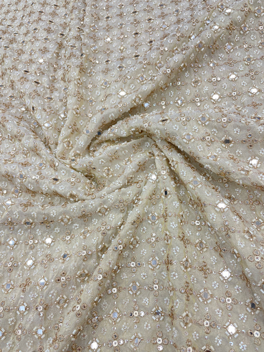 Tissue Beads And Mirror Embroidery (44"Inch)