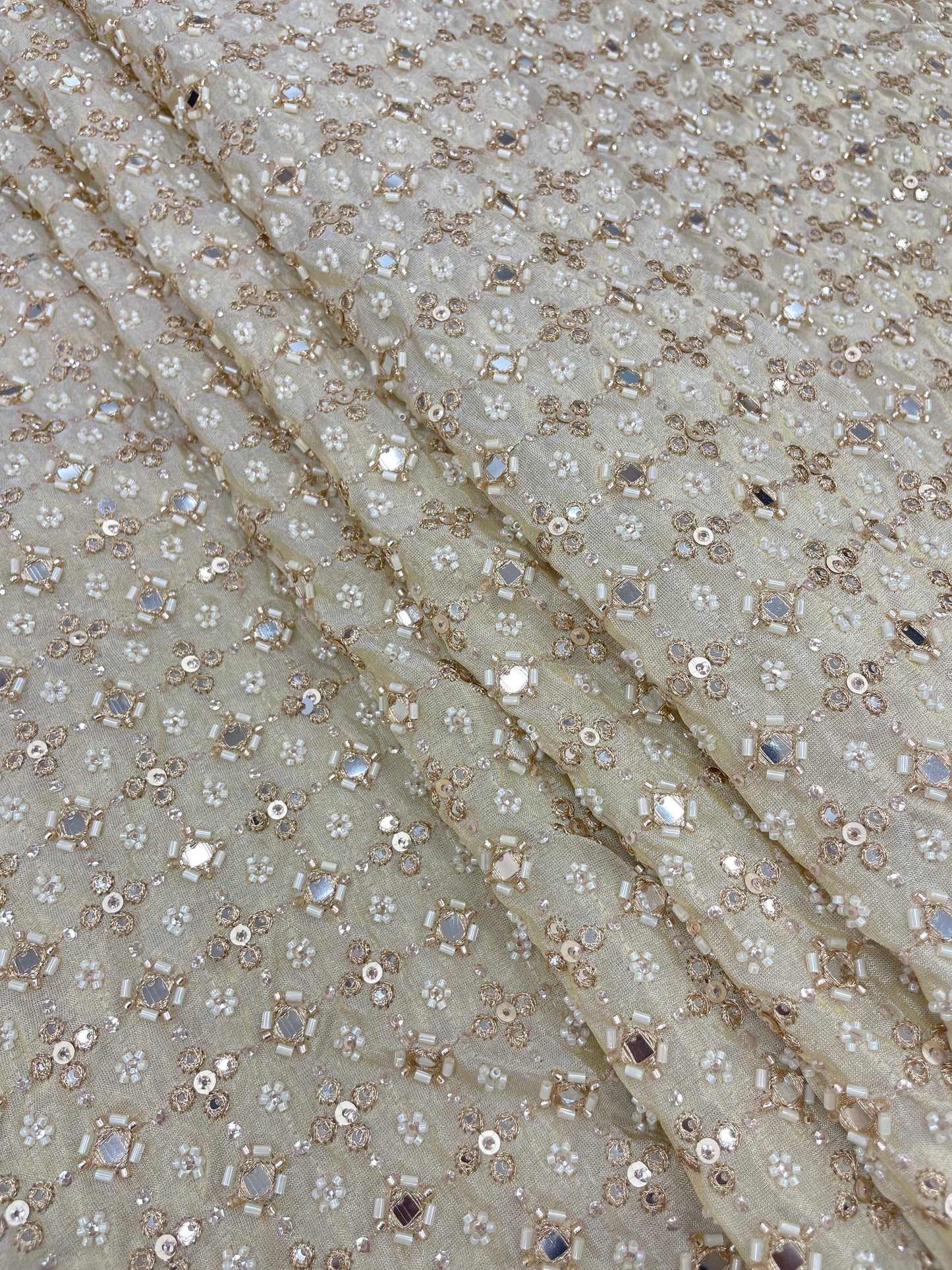 Tissue Beads And Mirror Embroidery (44"Inch)