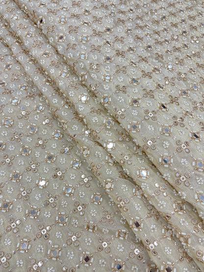 Tissue Beads And Mirror Embroidery (44"Inch)