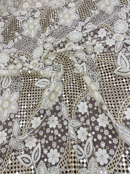 Net CutWork Embroidery (Color Available) 44"Inch