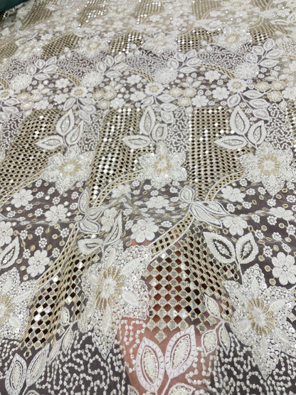 Net CutWork Embroidery (Color Available) 44"Inch