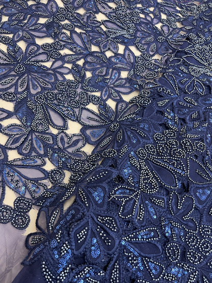 Net CutWork Embroidery (Color Available) 44"Inch