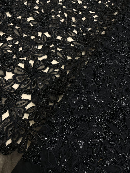 Net CutWork Embroidery (Color Available) 44"Inch