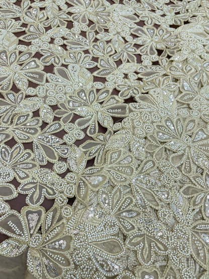 Net CutWork Embroidery (Color Available) 44"Inch