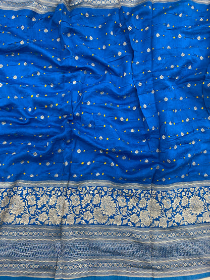 Pure Silk Bandhej With Border (Color Available) 44"Inch