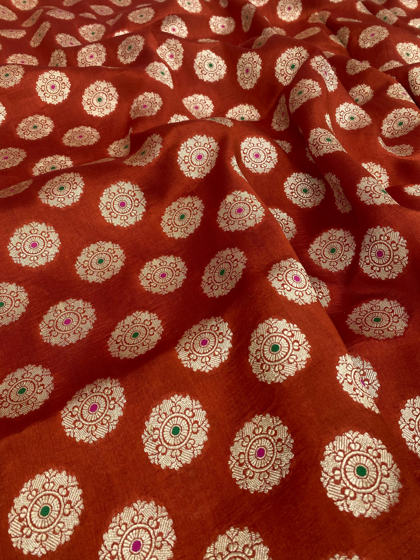 Pure Dupion Silk Zari With Meena Jacquard (Color Available) 44"Inch