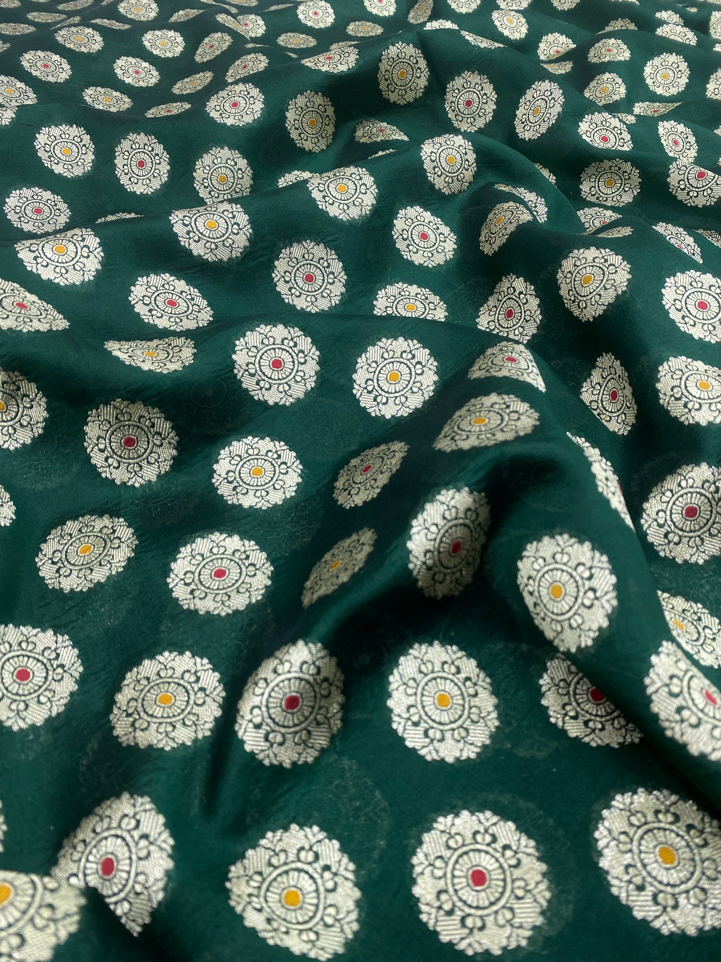 Pure Dupion Silk Zari With Meena Jacquard (Color Available) 44"Inch