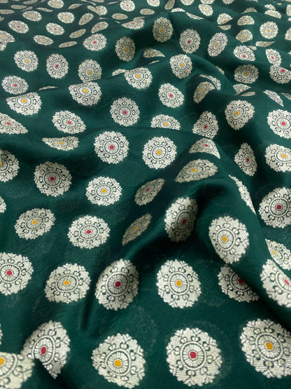 Pure Dupion Silk Zari With Meena Jacquard (Color Available) 44"Inch