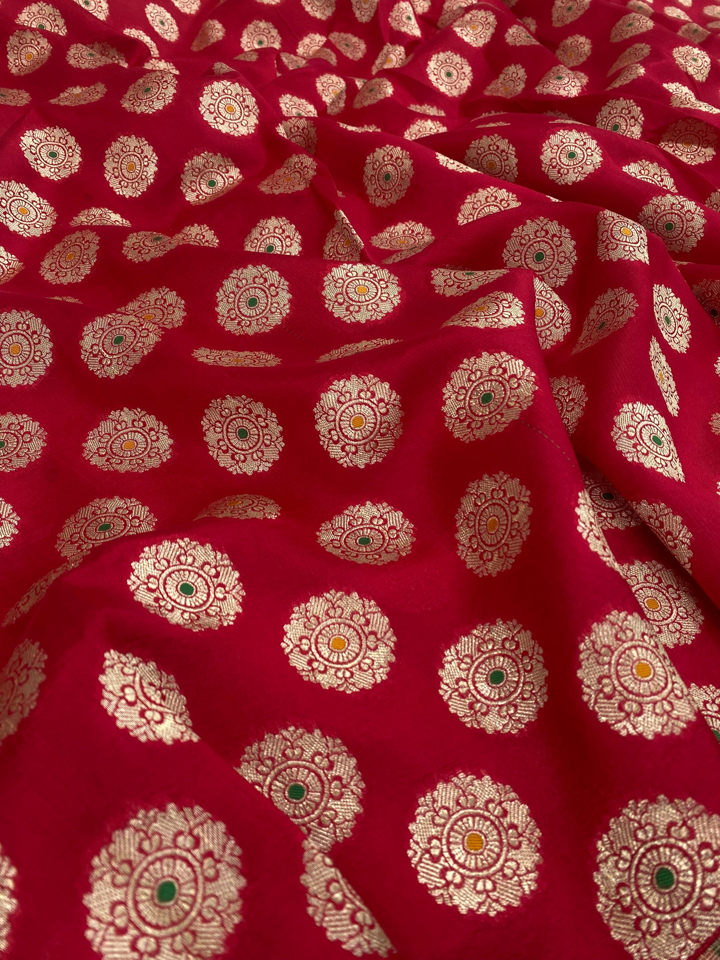 Pure Dupion Silk Zari With Meena Jacquard (Color Available) 44"Inch