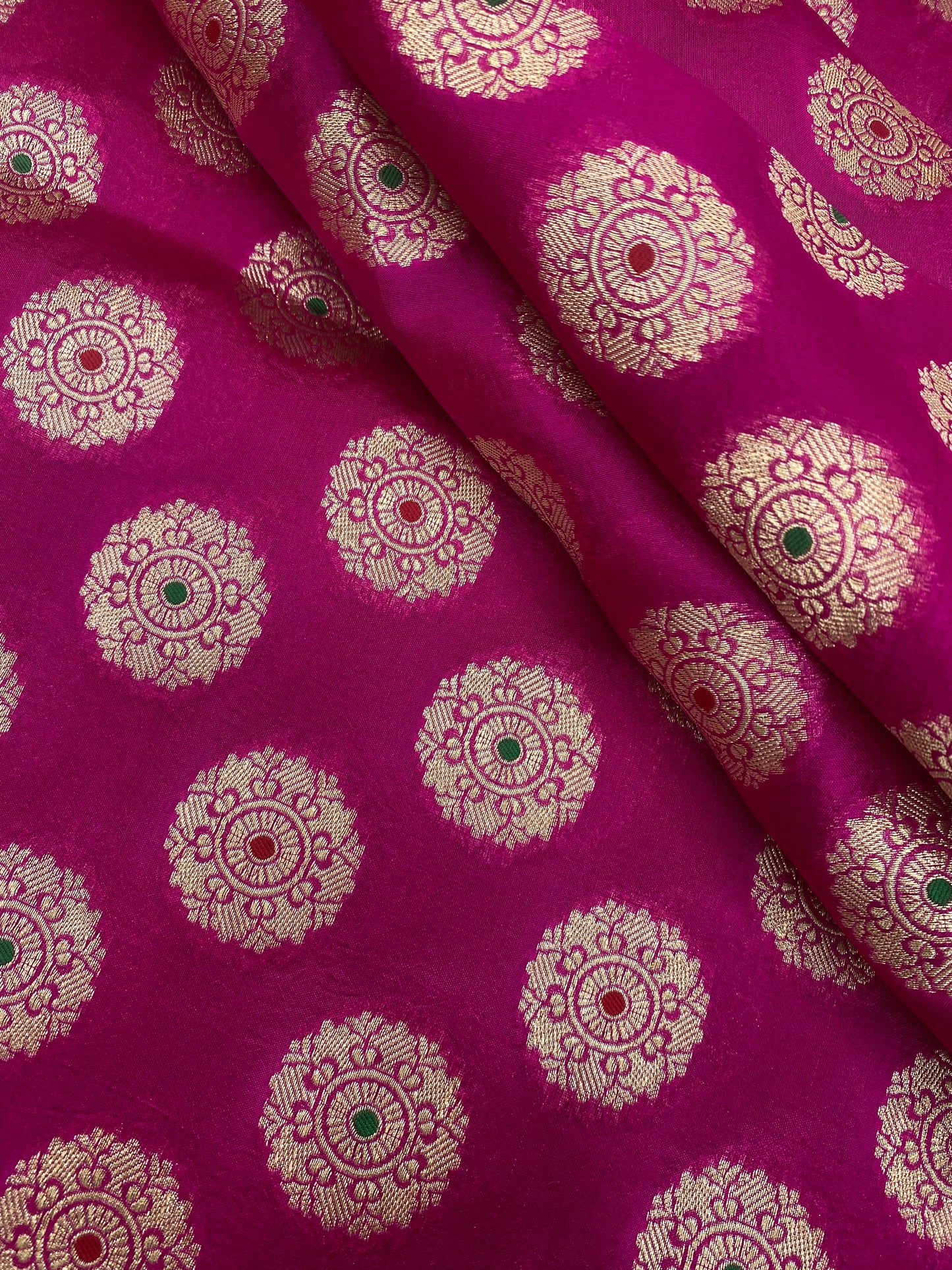 Pure Dupion Silk Zari With Meena Jacquard (Color Available) 44"Inch