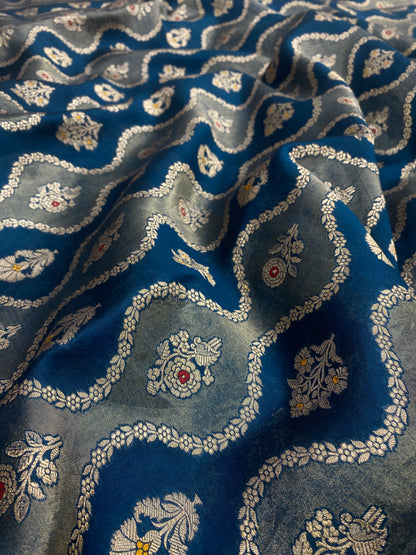 Pure Dupion Silk Zari With Meena Jacquard (Color Available) 44"Inch