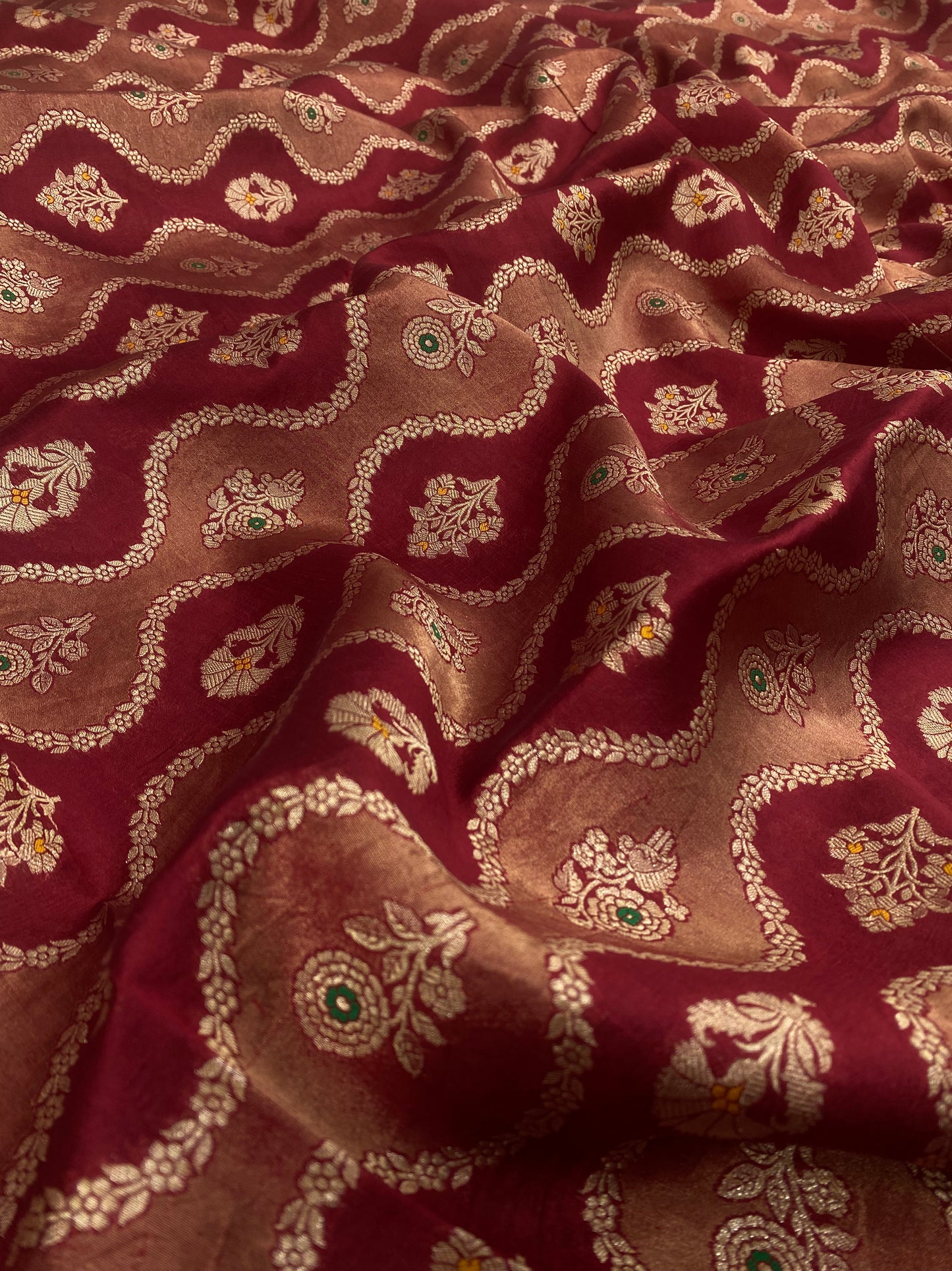 Pure Dupion Silk Zari With Meena Jacquard (Color Available) 44"Inch