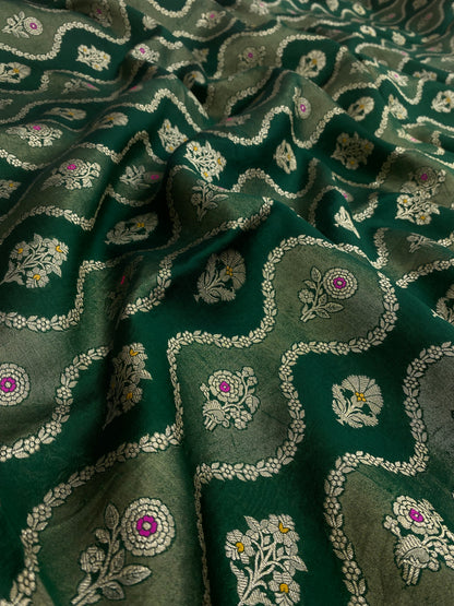 Pure Dupion Silk Zari With Meena Jacquard (Color Available) 44"Inch