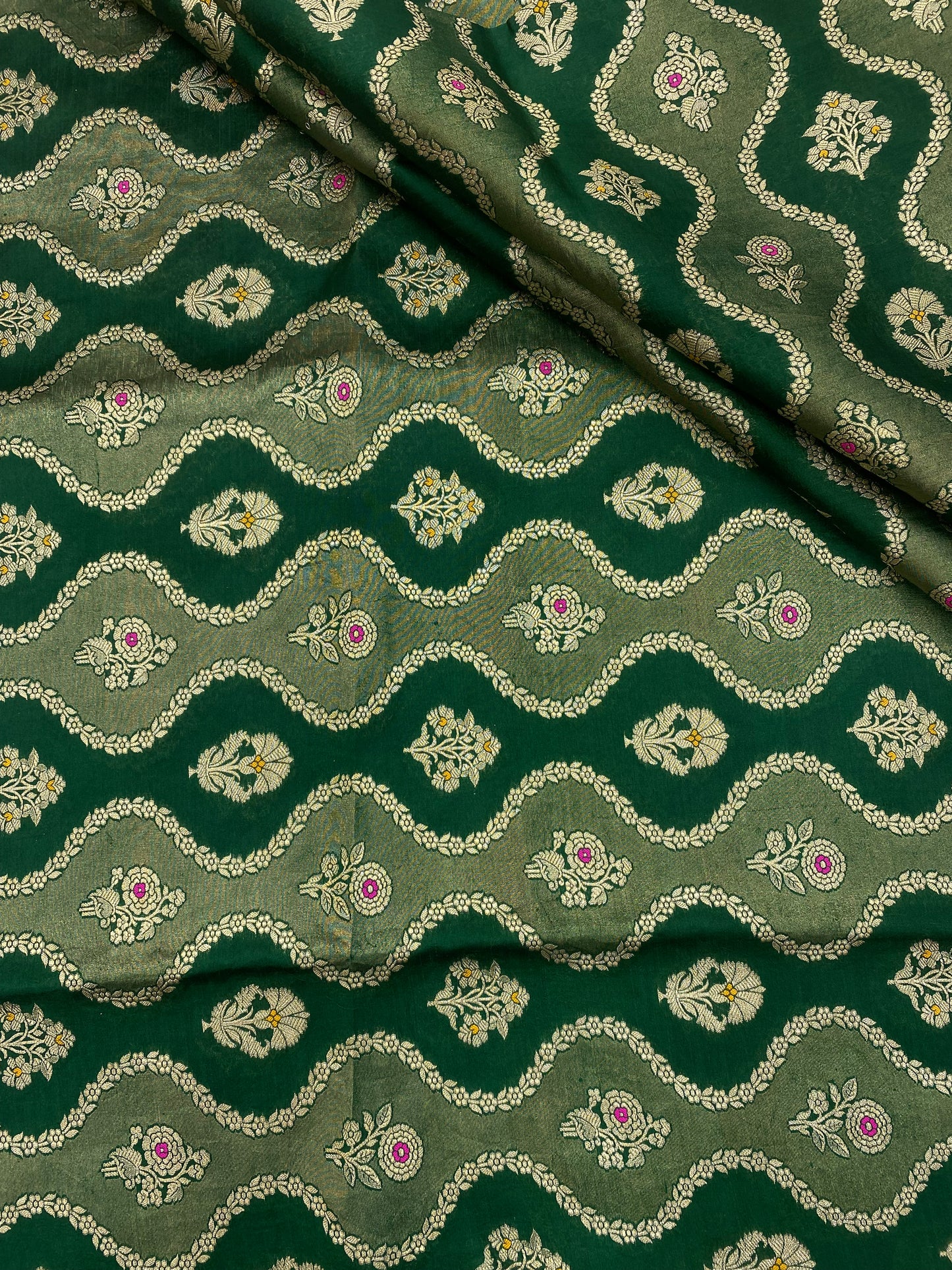 Pure Dupion Silk Zari With Meena Jacquard (Color Available) 44"Inch