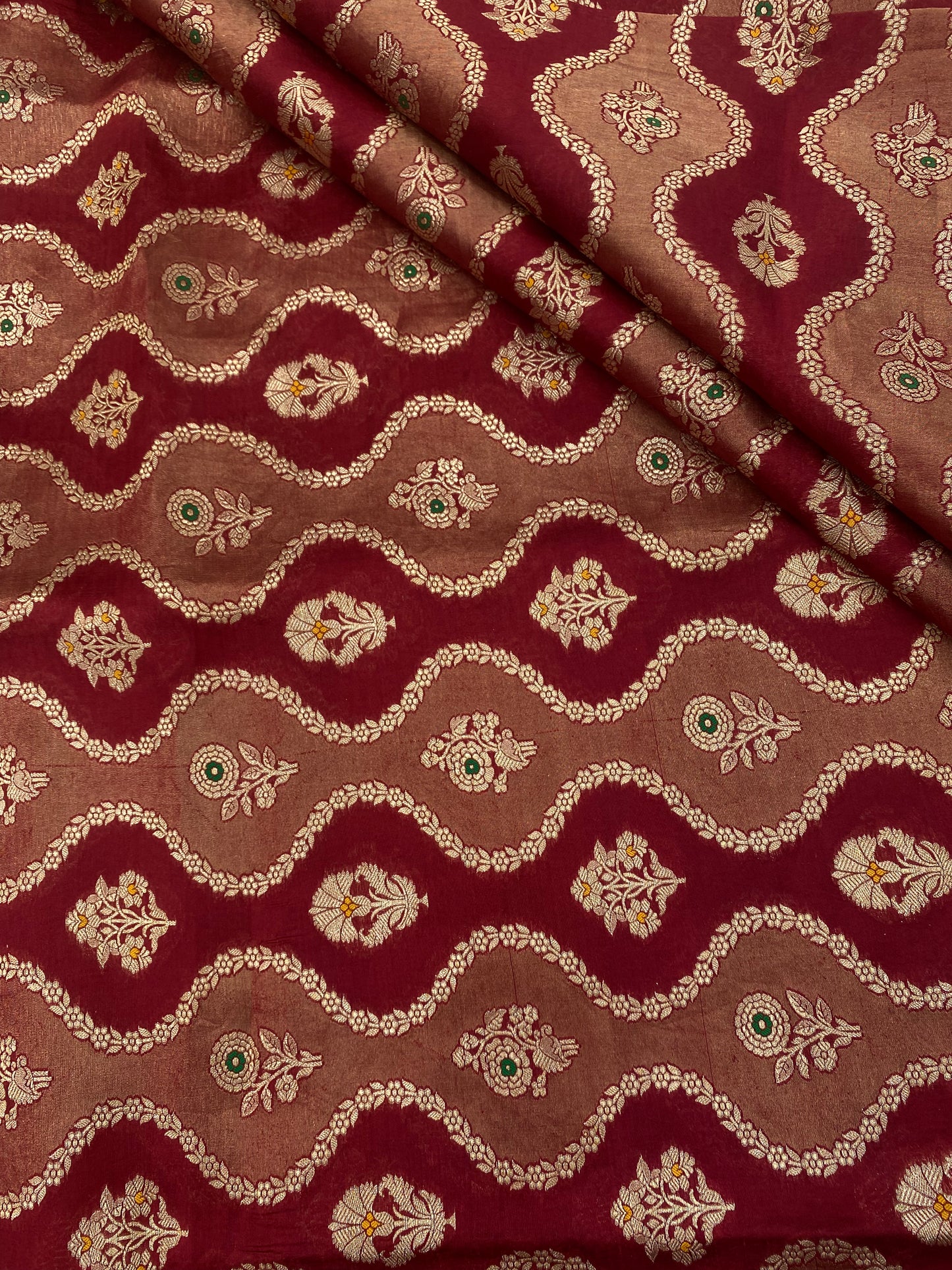 Pure Dupion Silk Zari With Meena Jacquard (Color Available) 44"Inch