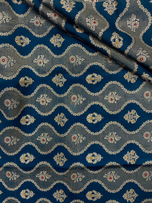 Pure Dupion Silk Zari With Meena Jacquard (Color Available) 44"Inch