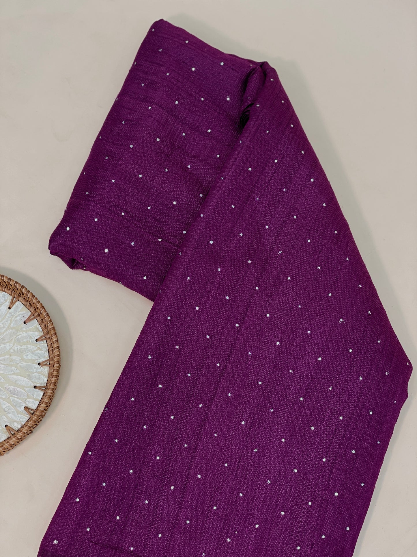 Pure Tussar With Mirror Work (Color Available ) 44"Inch