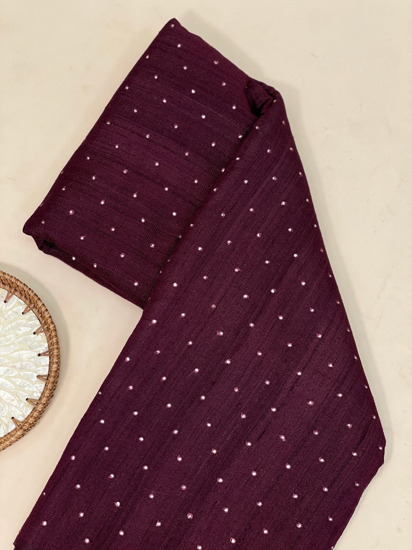 Pure Tussar With Mirror Work (Color Available ) 44"Inch