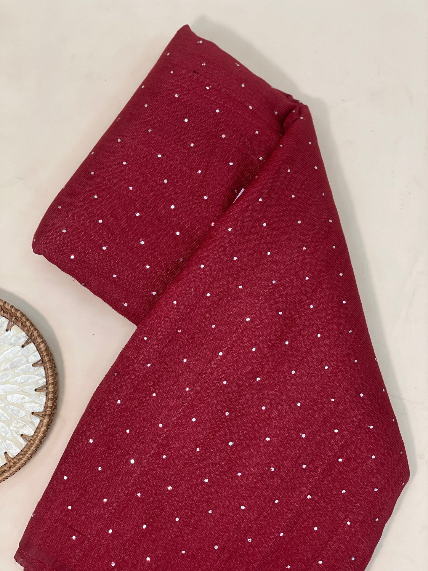 Pure Tussar With Mirror Work (Color Available ) 44"Inch