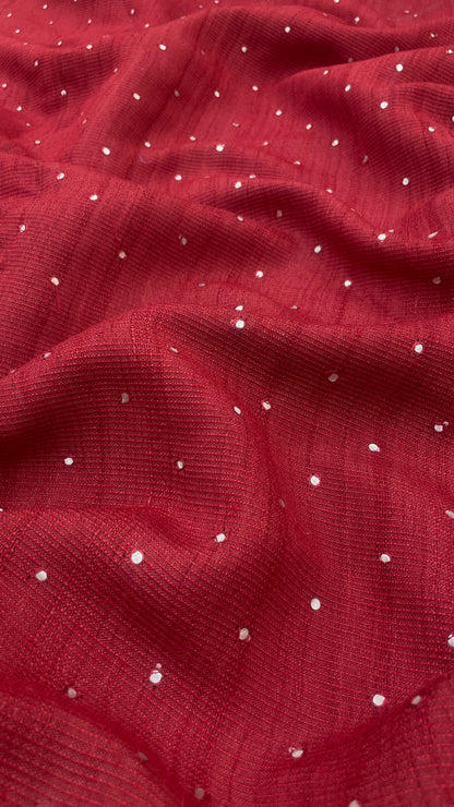 Pure Tussar With Mirror Work (Color Available ) 44"Inch