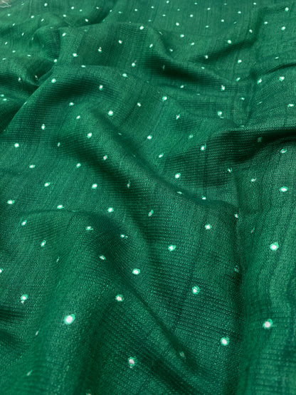 Pure Tussar With Mirror Work (Color Available ) 44"Inch