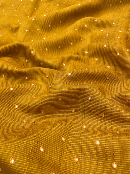 Pure Tussar With Mirror Work (Color Available ) 44"Inch