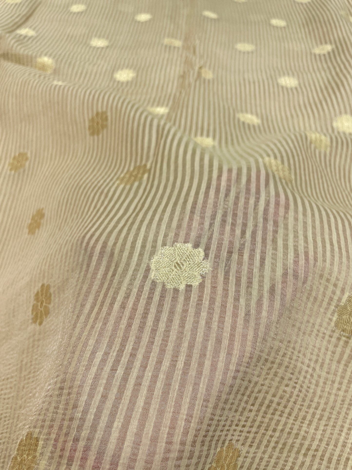 Tissue Stripes With Zari Butti (Color Available) 44" Inch