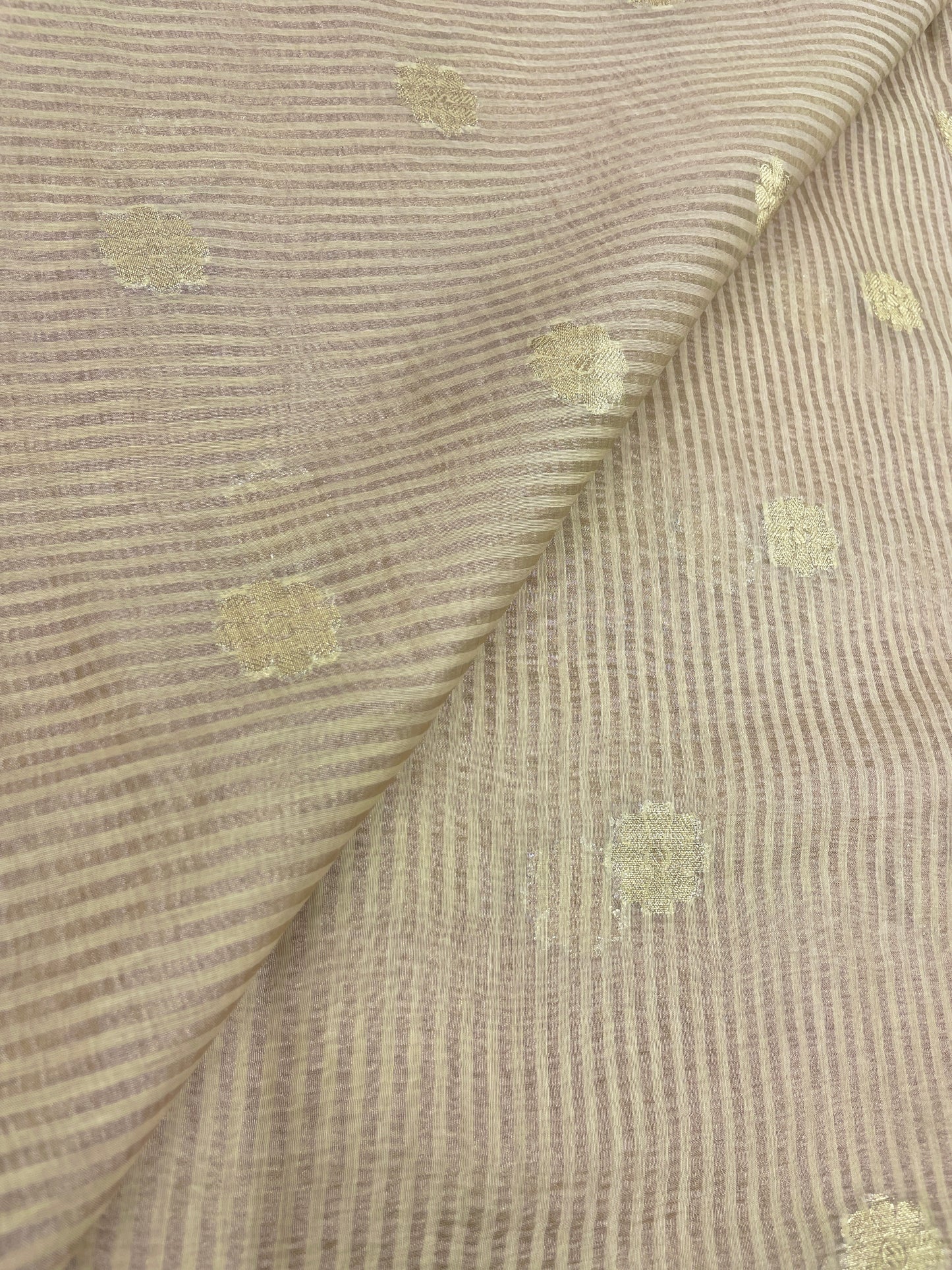 Tissue Stripes With Zari Butti (Color Available) 44" Inch