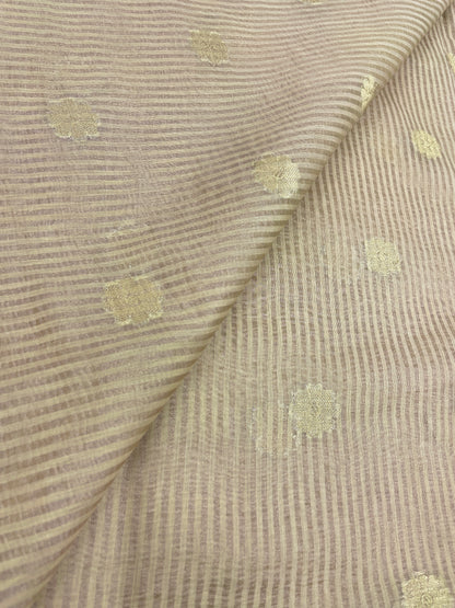 Tissue Stripes With Zari Butti (Color Available) 44" Inch