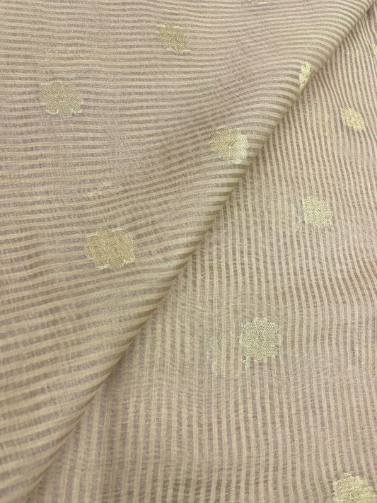 Tissue Stripes With Zari Butti (Color Available) 44" Inch