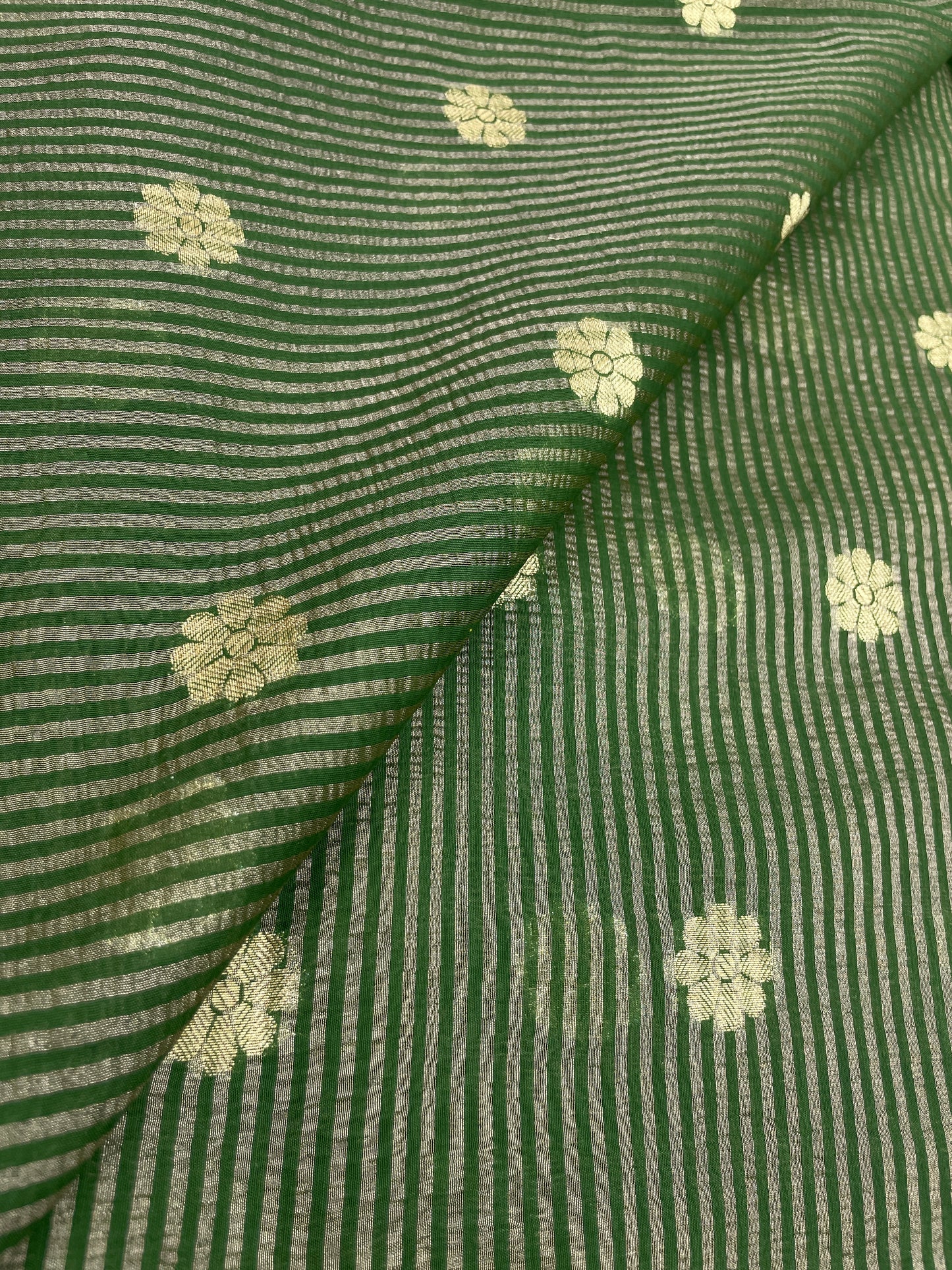 Tissue Stripes With Zari Butti (Color Available) 44" Inch