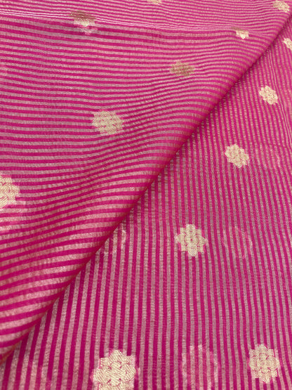 Tissue Stripes With Zari Butti (Color Available) 44" Inch