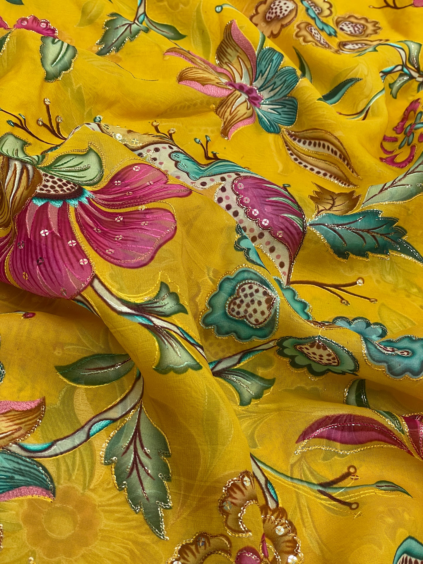 Organza Position Print (Color Available ) 44"Inch