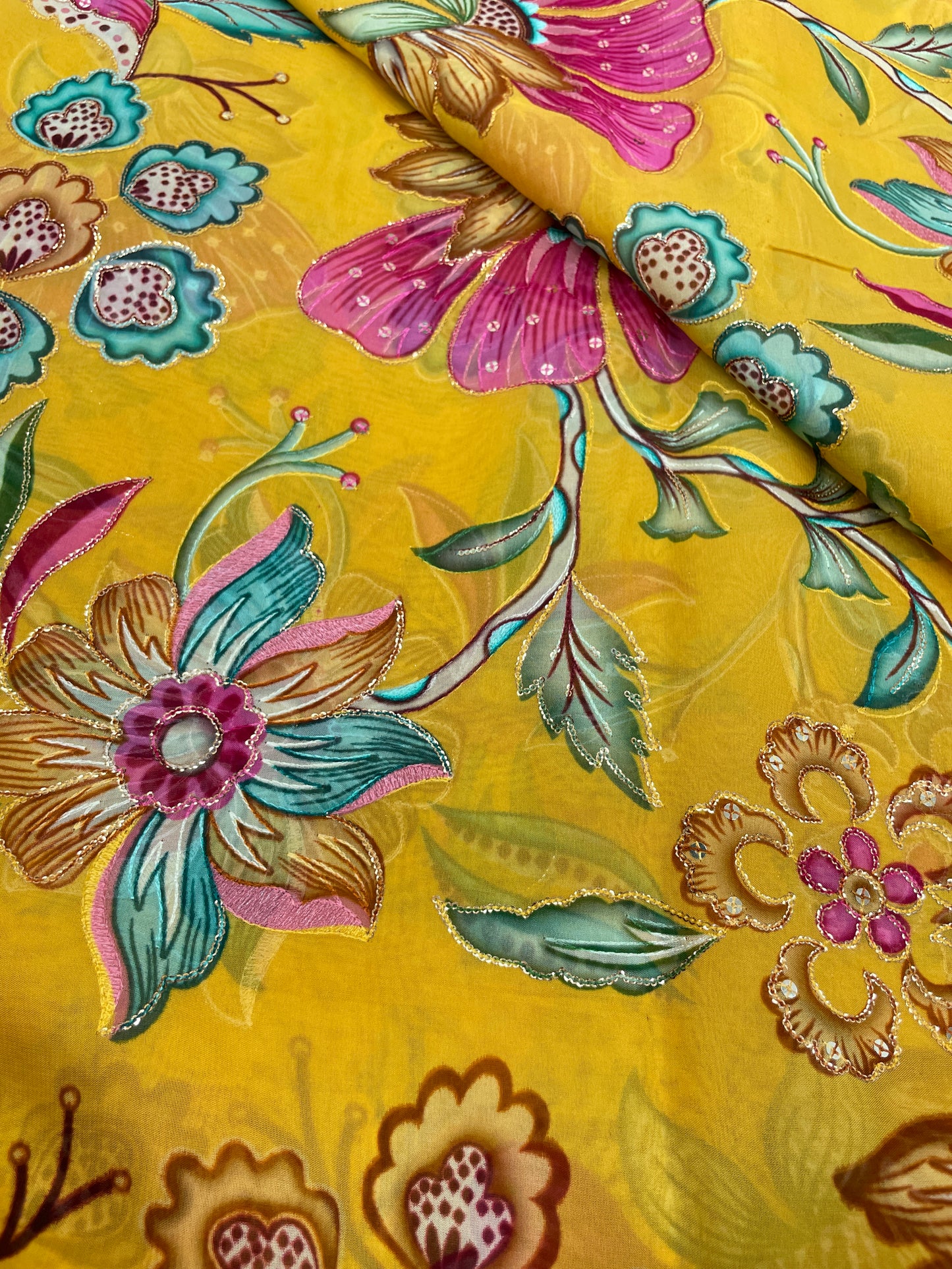 Organza Position Print (Color Available ) 44"Inch