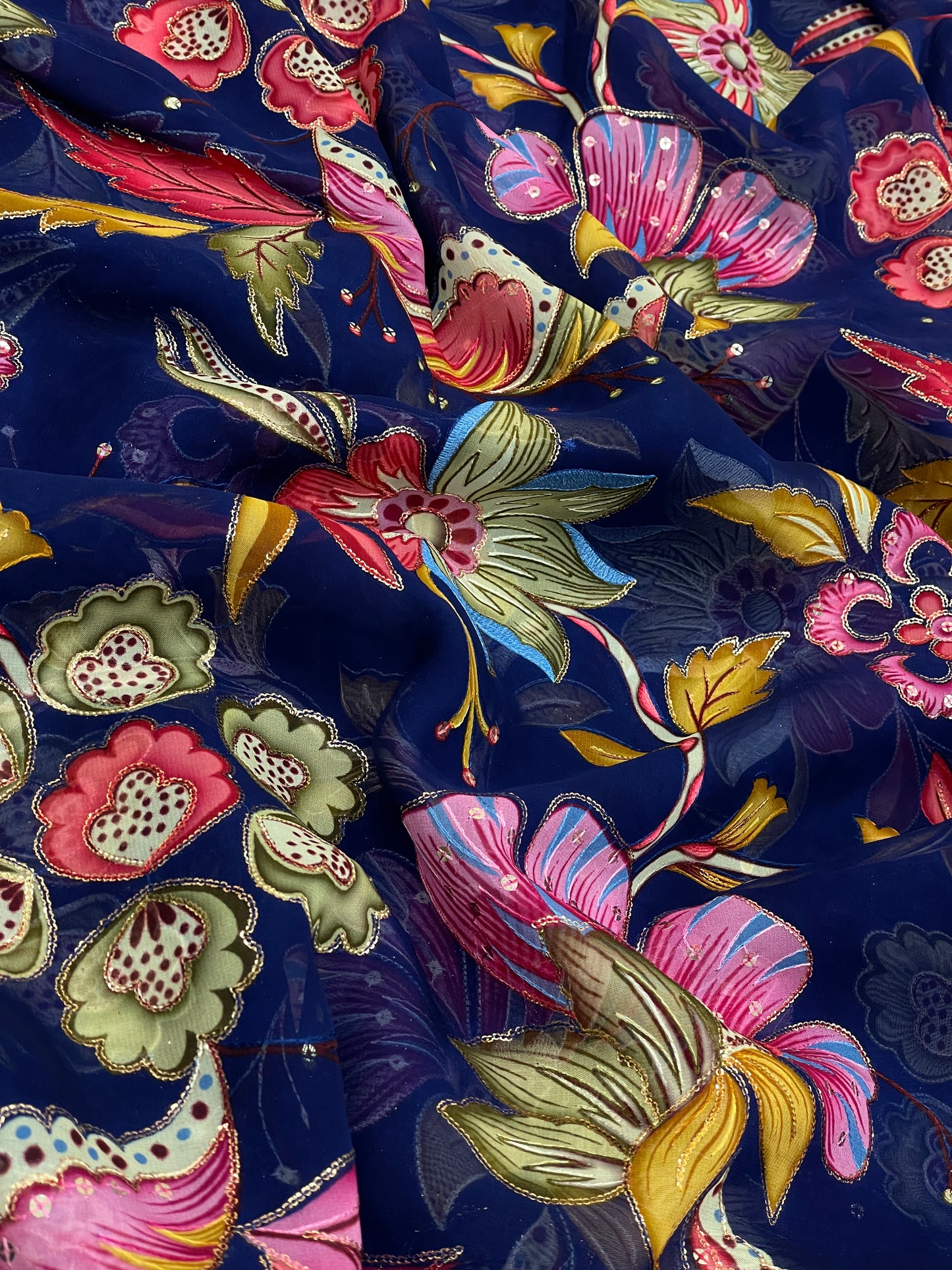 Organza Position Print (Color Available ) 44"Inch