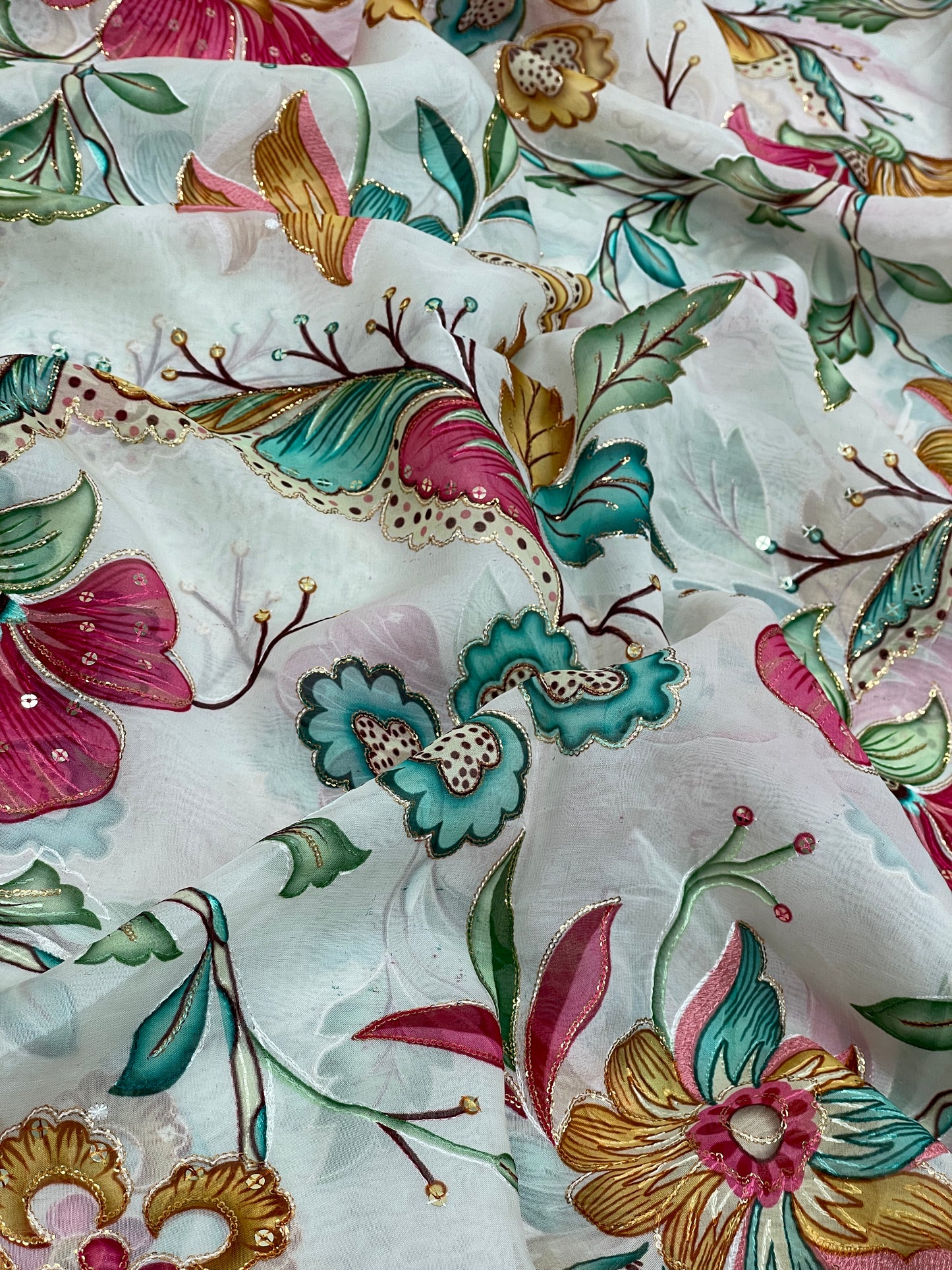 Organza Position Print (Color Available ) 44"Inch