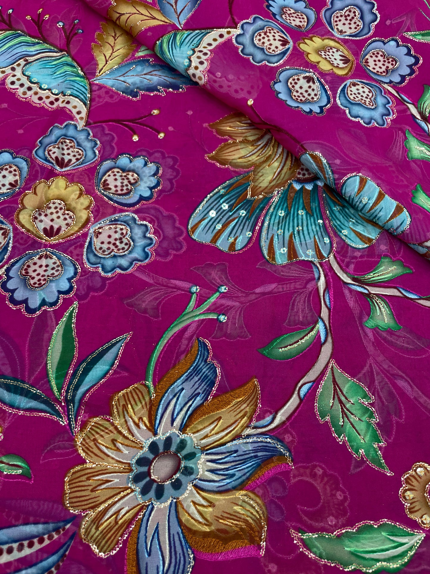 Organza Position Print (Color Available ) 44"Inch