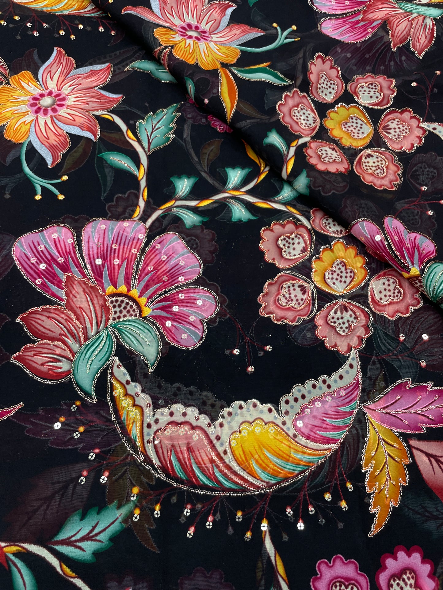 Organza Position Print (Color Available ) 44"Inch