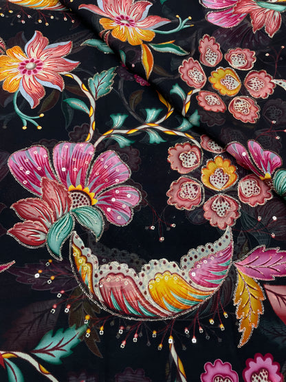 Organza Position Print (Color Available ) 44"Inch